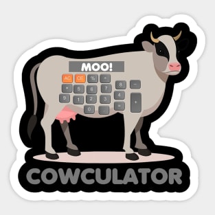 Algebra Math Calculator Funny Problem Solver Cow Moo Sticker